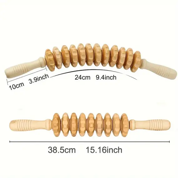 2 Natural Wooden Roller Massage Tools - 2