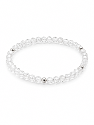3 MM Facettiertes Quarz Naturstein Armband - 