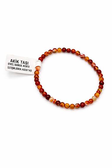 3mm Kırmızı Akik Bileklik - 1
