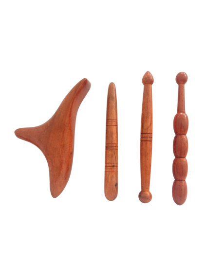 4-teiliges Holz-Akupunkturpunkt-Stift-Set – Natürliches & Ergonomisches Massagewerkzeug - 1