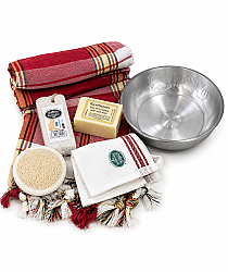 6-Piece Turkish Peshtemal Hammam Set – Traditional Bath & Spa Set - 