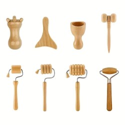 8-piece Wooden Massage Tool Set - 1