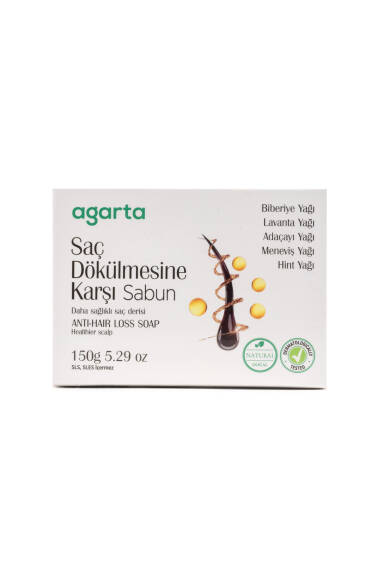 Agarta Natural Skin Care Soap for Hair Loss 150 g – Herbal & Natural Soap - 1