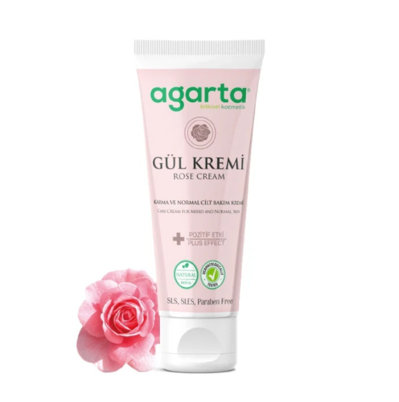 Agarta Natürliche Rosencreme 75 ml – Feuchtigkeitsspendende & Pflegende Hautcreme - 1