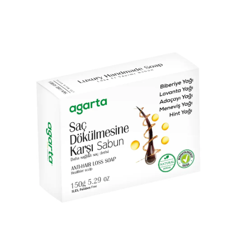Agarta Natürliches Hautpflegeseife gegen Haarausfall 150 g – Pflanzliche Seife - 1