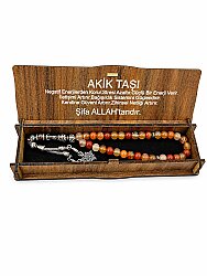 Akik Doğal Taş Kutulu Tesbih - 2