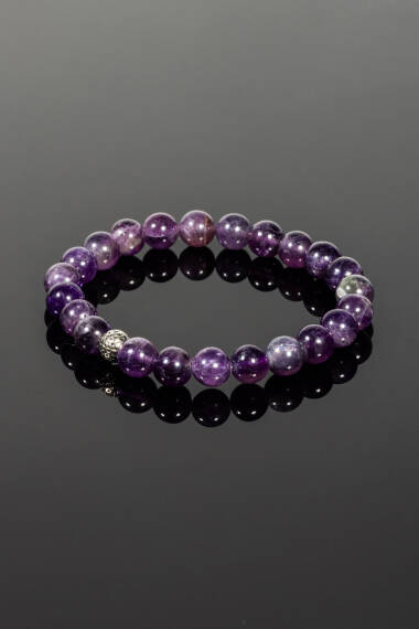 Amethyst Natural Stone Bracelet: - 3