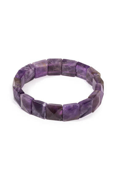 Amethyst Natural Stone Bracelet (Rectangle) - 1