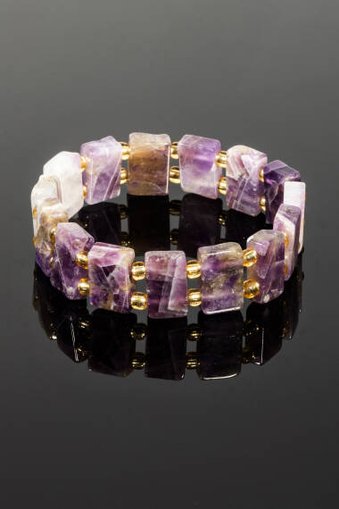 Amethyst Perlen Naturstein Rolex Armband - 3