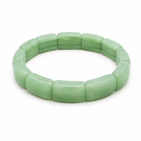 Aventurine Natural Stone Rolex Bracelet – Rectangular Cut Lucky Energy Stone Bracelet - 2