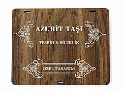 Azurit Doğal Taş Kutulu Tesbih ve Bileklik Seti - 2