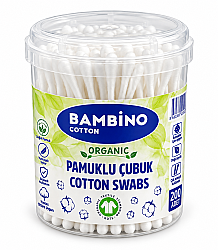 Bambino Bio-Wattestäbchen 100 Stück (Runde Dose) - 