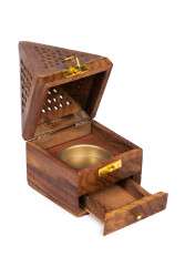 Boîte à Brûler de Cônes en Bois - 1