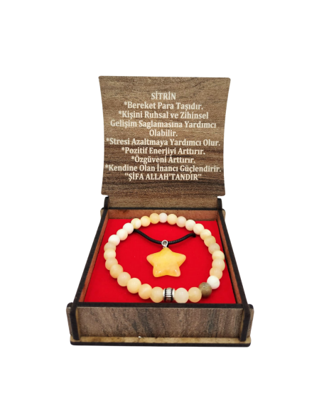 Boxed Citrine Stone Necklace and Bracelet Set - 2