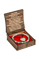 Boxed Light Jade Stone Necklace and Bracelet Set - 