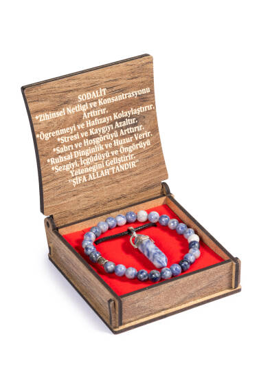 Boxed Sodalite Stone Necklace and Bracelet Set - 1