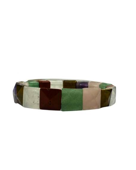 Bracelet Chakra en Pierres Naturelles Style Rolex Carré - 1