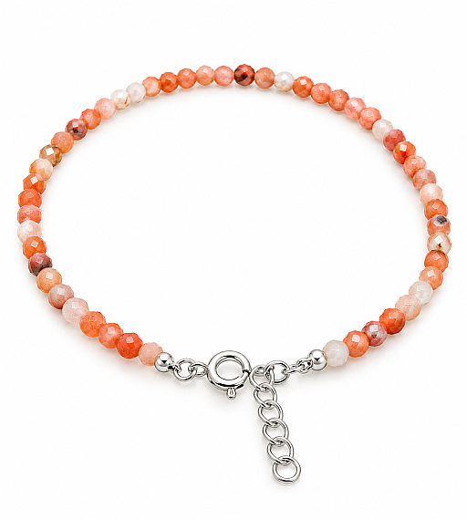 Bracelet en Agate Naturelle Facettée – Bracelet Élégant et Brillant avec Fermoir en Argent - 1