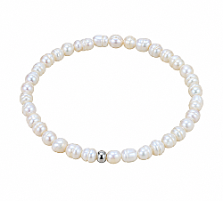 Bracelet en Perles Naturelles Texturées – Bijou Élégant aux Reflets Nacrés - 