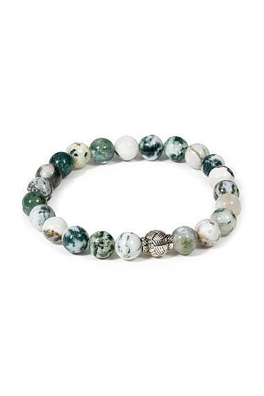 Bracelet en Pierre Naturelle Agate Mousse – Bijou Énergétique Fait Main - 1