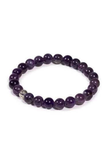 Bracelet en pierre naturelle Améthyste : - 1