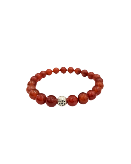Bracelet en pierre naturelle Cornaline rouge : - 2