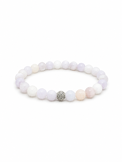 Bracelet en Pierre Naturelle de Calcédoine Rose - 1