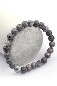 Bracelet en Pierre Naturelle de Jaspe Gris - 2