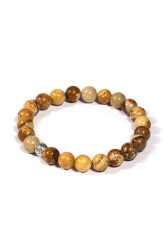 Bracelet en Pierre Naturelle de Jaspe Marron - 