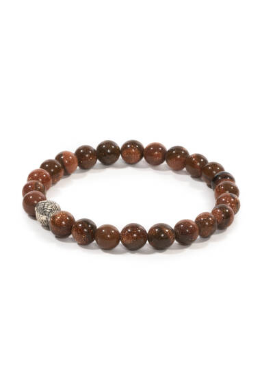 Bracelet en Pierre Naturelle Pierre Étoilée Brune - 1