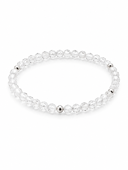 Bracelet en Pierre Naturelle Quartz Facetté 3 MM - 1