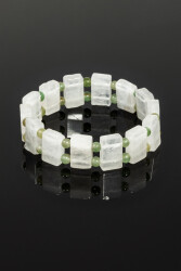Bracelet Rolex en pierre naturelle Aventurine avec perles de quartz cristal : - 3