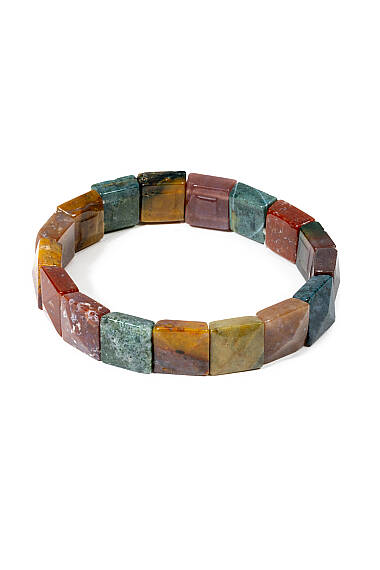 Bracelet Rolex en Pierre Naturelle de Jaspe Sanguin (Carré) - 1