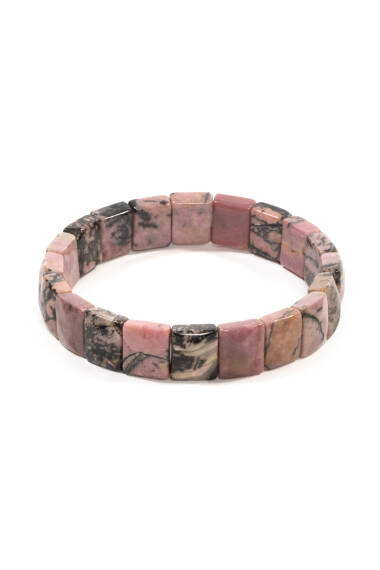 Bracelet Rolex en Pierre Naturelle de Rhodonite (Carré) – Bracelet Unisexe Élégant - 1
