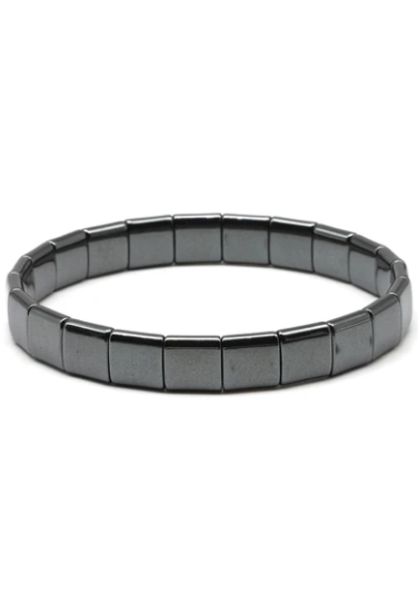 Bracelet Rolex en Pierre Naturelle d’Hématite (Carré Moyen) – Bracelet Unisexe Élégant - 1