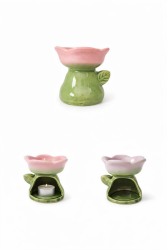 Brûleur d'Huiles Essentielles en Céramique – Forme Fleur Décorative - 3