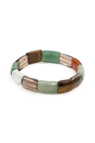 Chakra Natural Stone Slim Rolex Bracelet (Rectangular) – Elegant Unisex Bracelet - 1