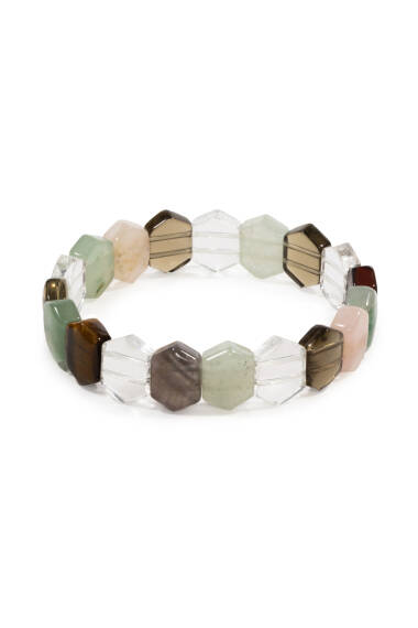 Chakra Naturstein Rolex-Armband im Waben-Design – Farbiges Unisex-Armband - 1