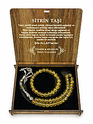 Citrine Natural Stone Tasbih and Bracelet Set with Box - 1