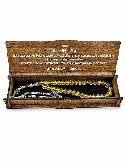 Citrine Natural Stone Tasbih with Box - 2