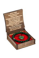 Coffret Collier et Bracelet en Jade Foncé - 