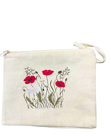 Çok Amaçlı Bez Cüzdan Çiçek Baskılı - 1
