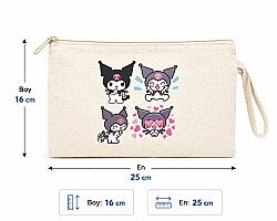 Çok Amaçlı Bez Cüzdan Kuromi Baskılı - 2