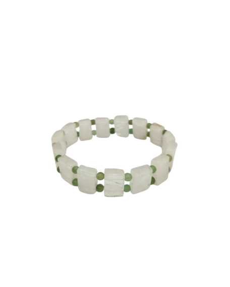 Crystal Quartz and Aventurine Beaded Natural Stone Rolex Bracelet: - 2