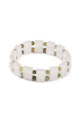 Crystal Quartz and Aventurine Beaded Natural Stone Rolex Bracelet: - İpekyol