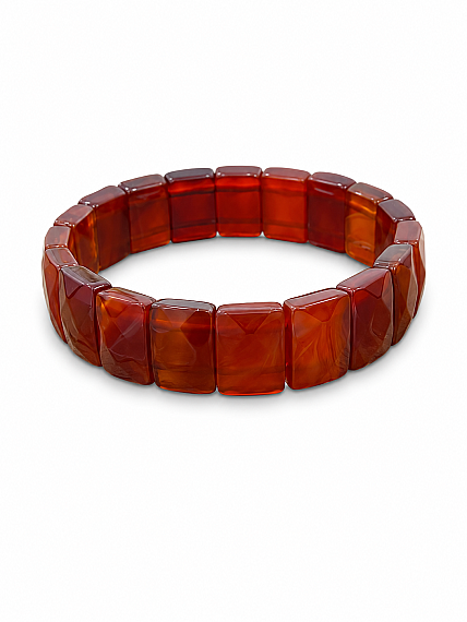 Dikdörtgen Kırmızı Akik Rolex Bileklik - 1