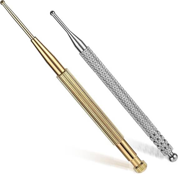 Double-Ended Stainless Steel Facial Reflexology Massage Tool (2-Piece Set) - 1