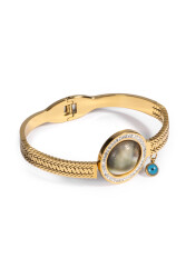 Edelstahl-Manschettenarmband mit Yılancık-Stein (00) - 2