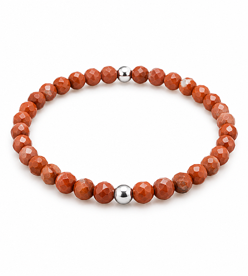 Facettiertes Naturstein-Armband aus rotem Jaspis (3 mm) – Elegantes Armband mit glänzenden Perlen - 1