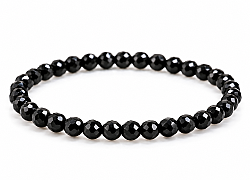 Faset Kesim Siyah Oniks Doğal Taş Bileklik (5 mm) - 